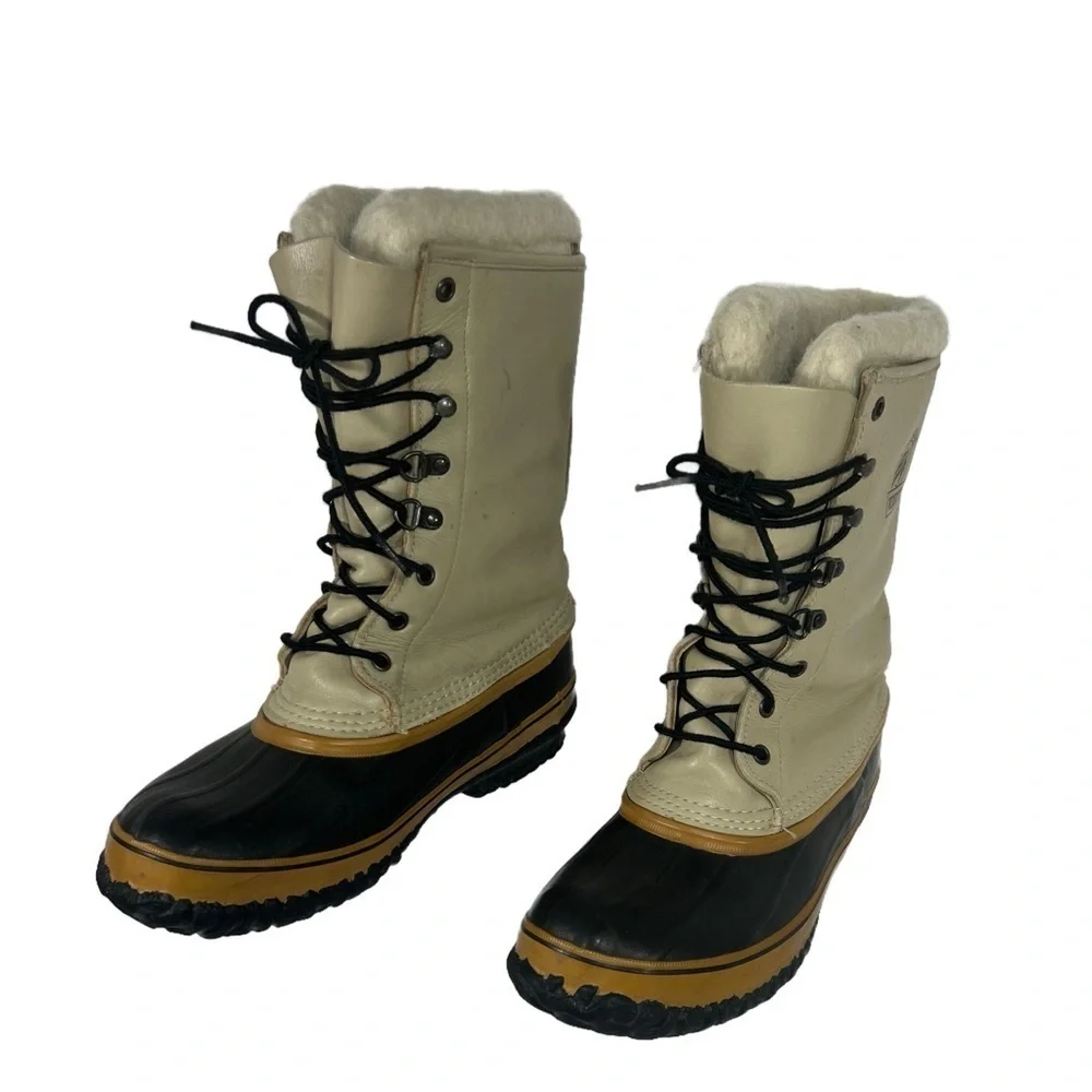 LaCrosse Winnepeg Tan Black Steel Shank Winter Snow Ice Insulated Boots size 8